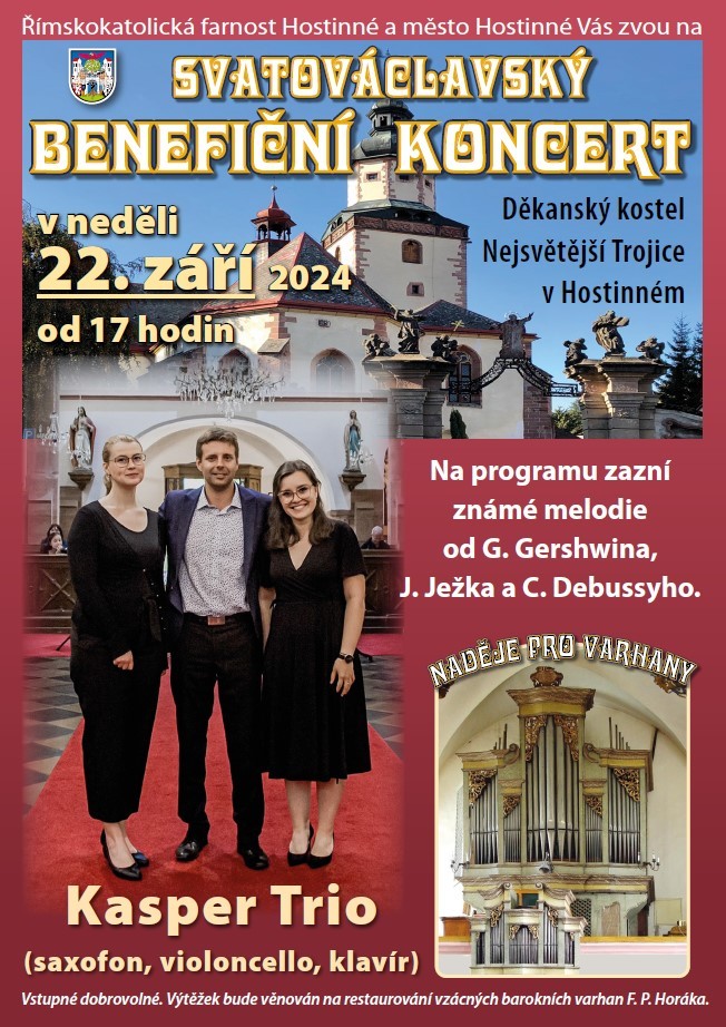 Koncert 22. 9. 2024 Kasper Trio Hostinné